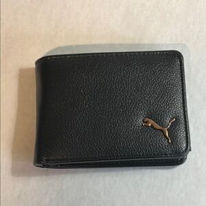 PUMA ORIGINAL BIFOLD BLACK GENUINE LEATHER WALLET LIKE NEW